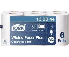 Tork - Popierinė valymo šluostė rulone, 2 sluoksnių, aukščiausios kokybės - Balta