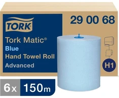 Mėlyna Popieriniai rankšluosčiai Tork Matic Soft Mėlyna Advanced H1 (290068), 2 sluoksniai, melsvos spalvos, 150m, 612 lapelių