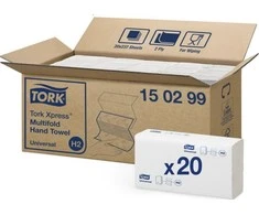 Tork - Minkštas rankšluostis trijų plokščių sulankstytas, baltas - Universalus