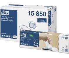 Servetėlės TORK Premium N4 21.6 x 16.5 cm, dviejų sluoksnių, 200 vnt, baltos