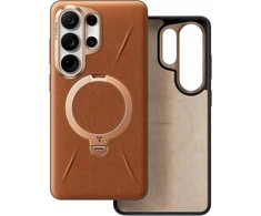 Dėklas Torras Ostand Q3 VegSkin, amber ruda – Samsung Galaxy S26 Ultra