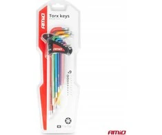 TORX raktai (žvaigždiniai), itin ilgi, 9 vnt., S2 plienas, AMIO-04301