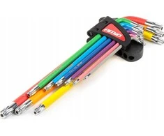 TORX raktai (žvaigždiniai), itin ilgi, 9 vnt., S2 plienas, AMIO-04301