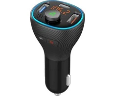 ART transmiter FM bluetooth 5.0 + USB A QC3.0 + Typ C (total 30W) FM-73 juodas