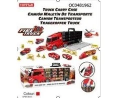 Transporterio sunkvežimis TIR paleidimo įrenginys lagamine + 7 ugniagesių automobiliai