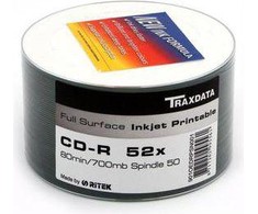 Traxdata CD-R 700 MB 52x50 vienetų (901CK5VINYLIW)