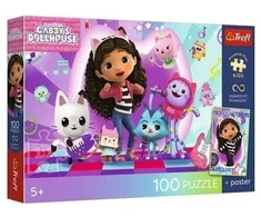 Trefl Dėlionė 100 PremPlus Kids Kolorowy koci wiat 16551