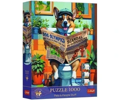 Trefl Dėlionė 1000 PremPlus Corgi w toalecie 12140
