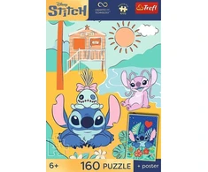 Trefl Dėlionė 160 PremPlus Kids Stitch na fali 15436