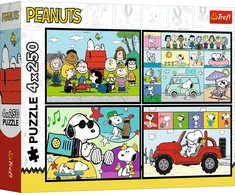 Trefl Dėlionė 4x250 vnt. - „Peanuts“