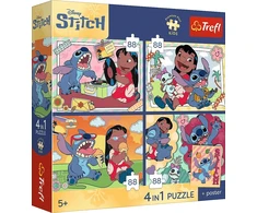 Trefl Dėlionė 4x88 vnt. - Lilo &amp; Stitch + kolekcinis plakatas