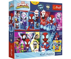 Trefl Dėlionė 4x88 vnt. - Spidey ir draugai + kolekcinis plakatas