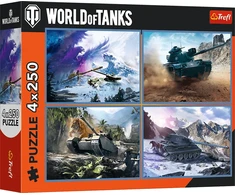Trefl Dėlionė 4x250 vnt. - Didysis tankų mūšis