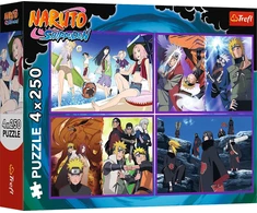 Trefl dėlionė 4x250 vnt. - Naruto