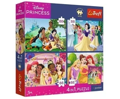 Trefl Dėlionė 4x88 PremPlus Kids Romantyczne księżn.34700