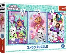 Trefl Dėlionė 3x80 vnt. - Gabby's Dollhouse