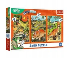 Dėlionė 3x80 Trefliki w wiecie dinozaurów 34888