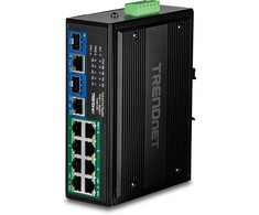Šakotuvas TRENDnet 10 prievadų pramoninis gigabitas, 400 W PoE++ DIN bėgio komutatorius