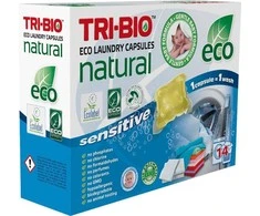 Skalbimo kapsulės TRI-BIO SENSITIVE, 14 vnt.