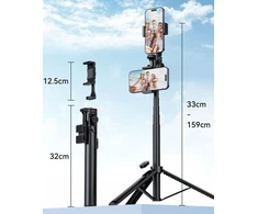 Trikojis Monopod Selfie Stick nuotolinio valdymo pultas 1/4 ISO 2x telefono laikiklis / ULANZI MT-70