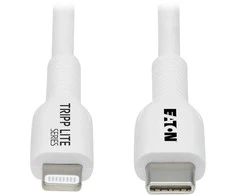 Tripp Lite M102AB-01M-WH 3,3 pėdų USB-C–Lightning sinchronizavimo įkrovimo laidas, baltas