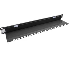 Triton „InLine®“ 19 colių kabelio įvado plokštė su šepečiu ir kabelio juostele, 1U, RAL 9005