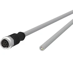 Triton Jutiklio/pavaros kabelis METZ CONNECT M12, A kodas, vyriškas tiesus M12 kabelis - atviras galas, pilkas, 10 m