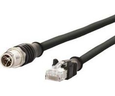 Triton METZ CONNECT M12 kištukas-RJ45 kištukas, 4 kontaktų, X kodavimas, juodas, 5 m