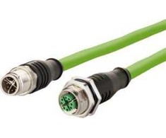 Triton METZ CONNECT M12 jungties kabelis, 8 kontaktų, X kodavimas, tiesus-dešininis, 5 m