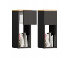 Top E Shop GALAX 20/1S BEDSIDE TABLE, ANTHRACITE/ARTISAN
