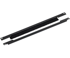 TRITON 19" praėjimo skydelis 1U, padalintas horizontaliai, šepetys, skylė 350 x 21 mm, juoda
