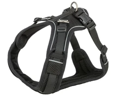 Trixie Aukščiausios kokybės „FlexMesh“ šunų petnešos, juodos, XS–S: 40–57 cm / 15 mm, tinka mopsams ir buldogams