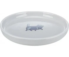 Trixie Bowl, katėms, pilkai, keramikos, 0.6l / 13cm, plokščia ir plati versija
