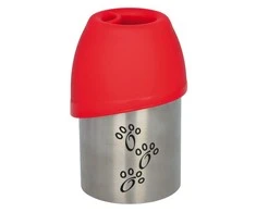 Trixie Gertuvė butelis su dubenėliu, nerūd. plienas/plastikas, 0.3 l