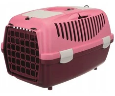 Trixie „Capri 2“ transportavimo dėžė, XS–S: 37 × 34 × 55 cm, tamsiai pilka / rausva