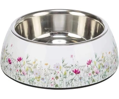 Trixie Duben iš nerūdijančio plieno gėlių raštu, katėms, 0,75 l / ∅ 22 cm, baltas/įvairiaspalvis
