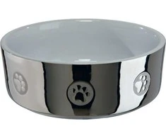 Trixie dubenėlis keramikinė su motywem, 0.3 l/ř 12 cm, sidabrinė ir/balta