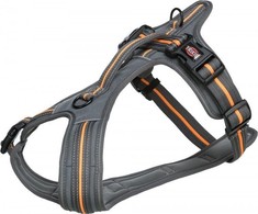 Trixie Fusion touring, petnešos, šunų pakinktai, grafitas / papajos, diržas / neopreno juosta, L – XL: 72-89 cm / 30 mm