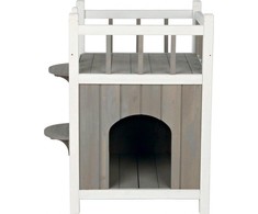 Trixie Namelis su balkonu katėms, 45 × 65 × 45 cm, baltas / pilkas