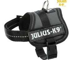 Trixie Julius- K9 ® Powerpact ® petnešos, šunims, antracitas, Baby 1 / XS: 30-40 cm / 18 mm