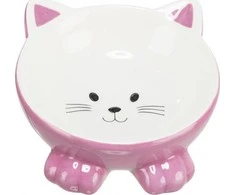 TRIXIE gyvūnų augintinių dubenėlis, keramikinis, katės formos, 0.15 l/ø 14 cm