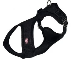 TRIXIE Comfort Soft touring petnešos, S-M 35-60cm/20mm, juodos