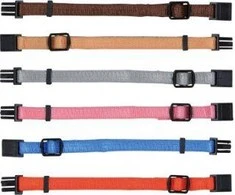 Trixie Junior Antkaklių kompl., S–M 17–25 cm/10 mm, 6 vnt. fuksija, grafito, ind (pak.4)