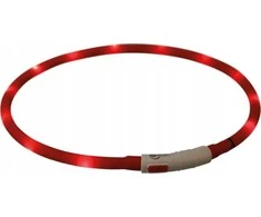 TRIXIE LED antkaklis USB, silikonas, XS-XL 70cm/10mm, raudonas