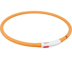 TRIXIE LED antkaklis USB, silikonas, XS-XL 70cm/10mm, oranžinis