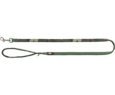 TRIXIE Premium pavadys, su neoprenu XS 1.2m/10mm, kamufl./miško