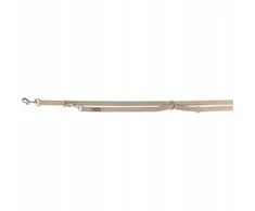 Trixie Premium, smycz regulowana, šuniui, dvipusė, taśma, piaskowa, XS–S: 2.00 m/15 mm