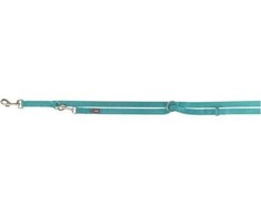 Trixie Premium smycz regulowana šuniui taśma aqua M–L: 2.00 m/20 mm