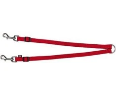 Trixie Pavadis premium dviems šunims XS-M 40-70cm/15mm raudonas