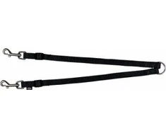 Trixie Pavadis premium dviems šunims XS-M 40 - 70 cm / 15 mm, juodas